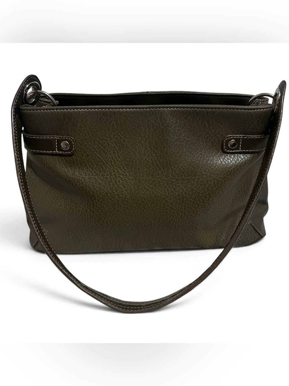 Vintage Tommy Hilfiger Olive Green Faux Leather Handbag